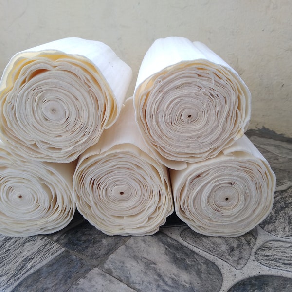 Pack of 10 Sola Wood Paper Sheet Handmade Flower Making Natural Craft Wood Paper - 12 x 7 cm White Rolls with good quality Pieces