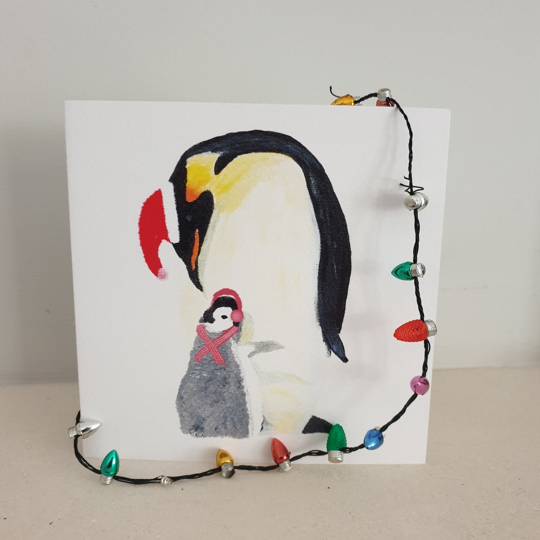 Penguin Christmas Card| Baby First Christmas Card | Blank Inside - Etsy