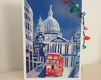 London Christmas Card | St Paul's Cathedral, Snowy City Scene