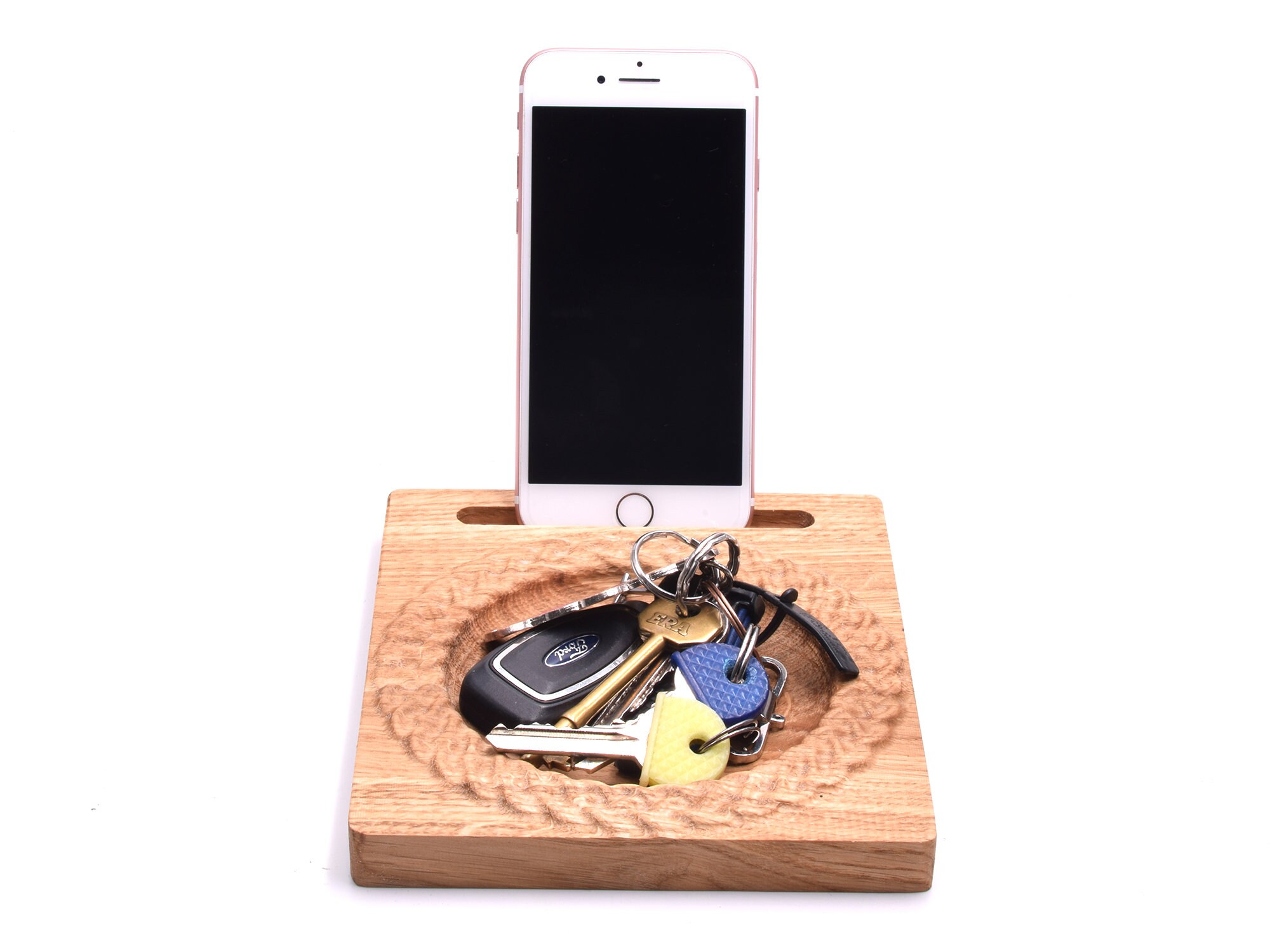 Caja de roble de calidad ordenada y estación de carga con | Etsy