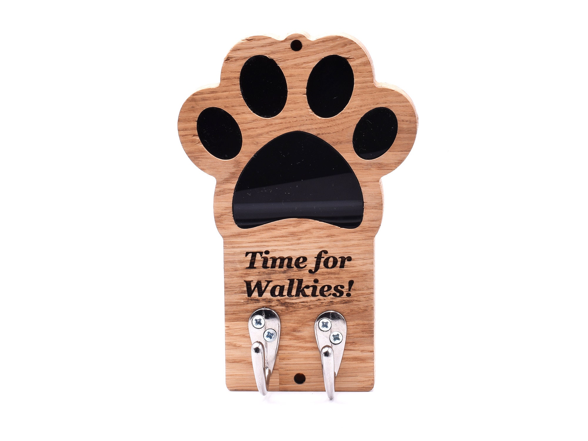 Time for Walkies Dog Lead Holder Solid Oak Etsy