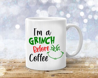 I/'m a real grinch before my coffee Galvanized metal tag