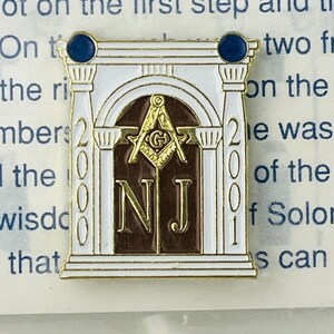 Pince à Cravate Maçonnique Damier - Temple Du Roi Salomon, Résine Couleur Argent, 55mm