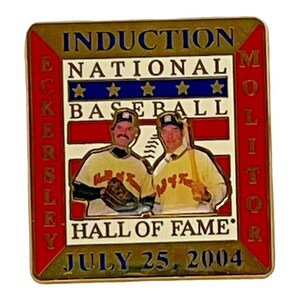 National Baseball Hall of Fame 2004 Induction Lapel Pin Paul Molitor Dennis Eckersley Fan Gift Cooperstown Souvenir