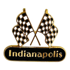 Vintage Indianapolis 500 Lapel Hat Pin Checkered Flags Racing Fan Gift Indy 500 Souvenir