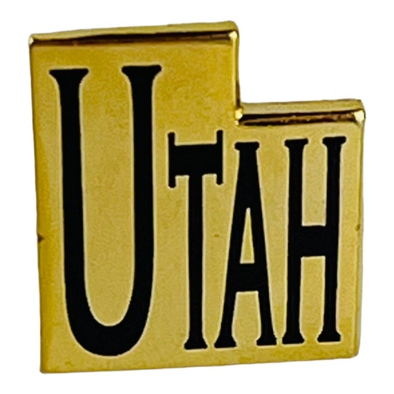 Vintage Utah State Map Lapel Pin Travel Souvenir … - image 1