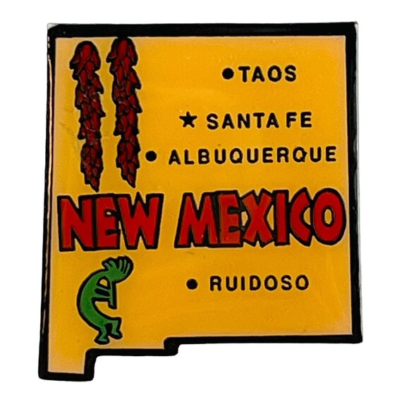 Vintage New Mexico State Map Lapel Pin Travel Sou… - image 1