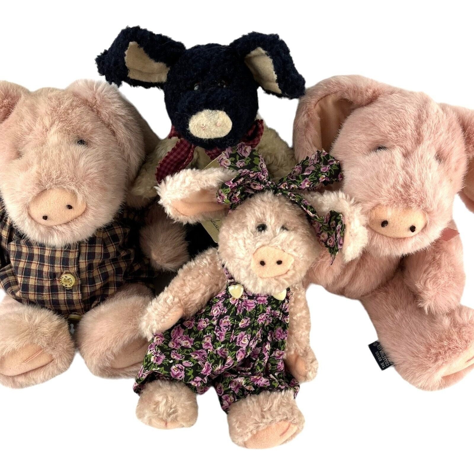 Lot of 4 Boyds Bears Pigs Pink and Blue 8 and 10 Inch Vintage Stuffed Animals 1985 to 1997 Etsy