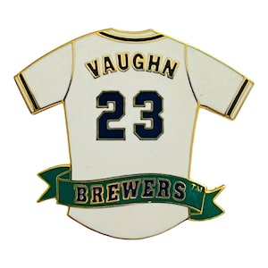 Vintage Milwaukee Brewers Greg Vaughn Baseball Jersey Lapel Hat Pin MLB Fan Gift Souvenir