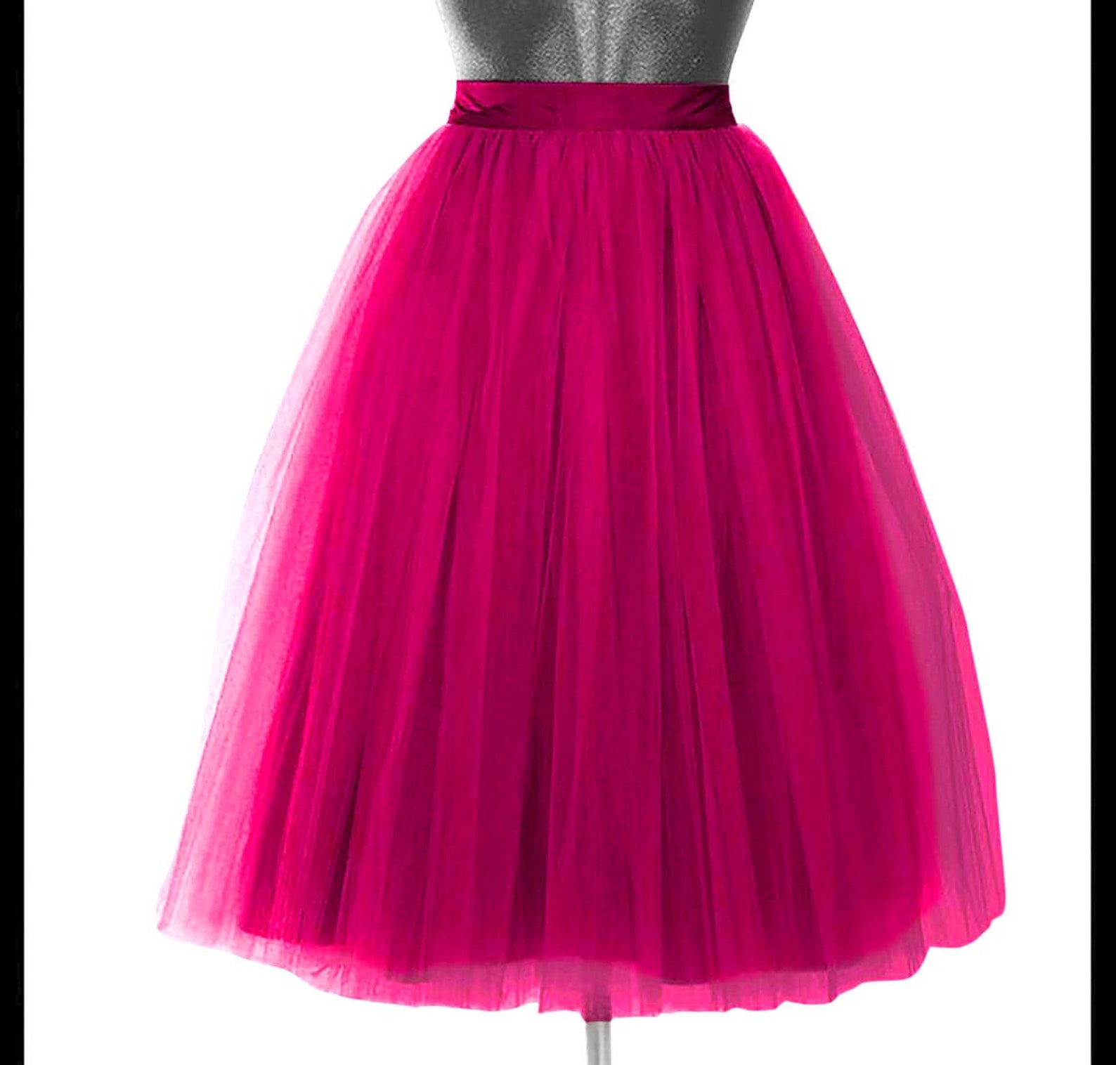 Fuchsia Tulle Skirt Made to measure Beautiful Women's | Etsy