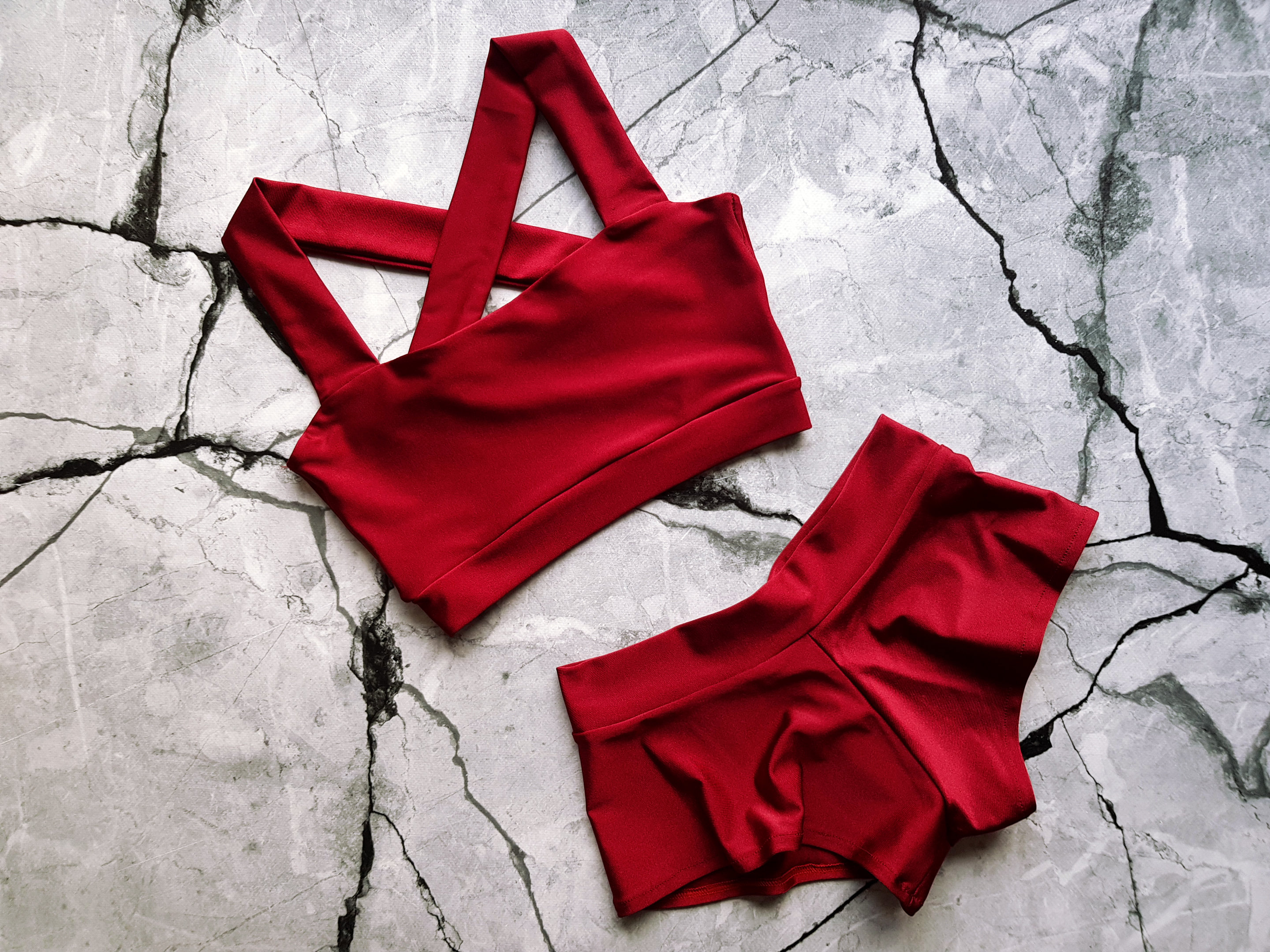 Pole Dance Wear Burgundy Costume Yoga Wear Workout Set Etsy