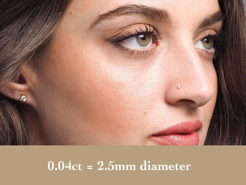 18ct Gold Diamond 0.01ct 0.09ct Screw Back Nose Stud Etsy