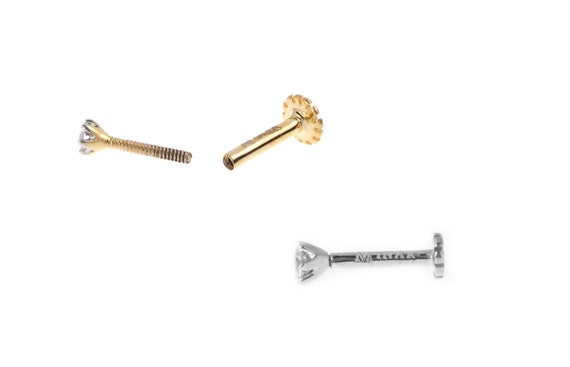 Genuine 18CT Solid YG 4 Claws Studs Mounting 2-10mm/Pair Genuine 18CT Solid YG 4 Claws Studs Mounting 2-10mm/Pair