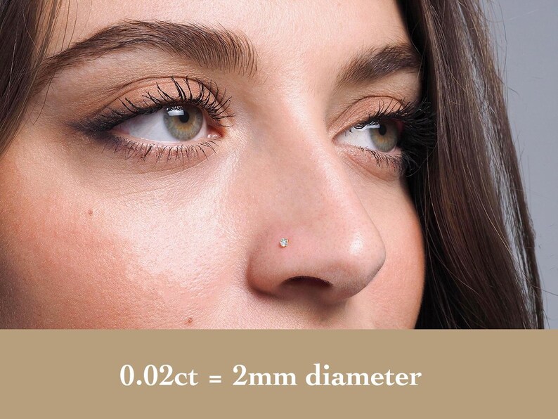 18ct Gold Diamond 0.01ct 0.09ct Screw Back Nose Stud Etsy