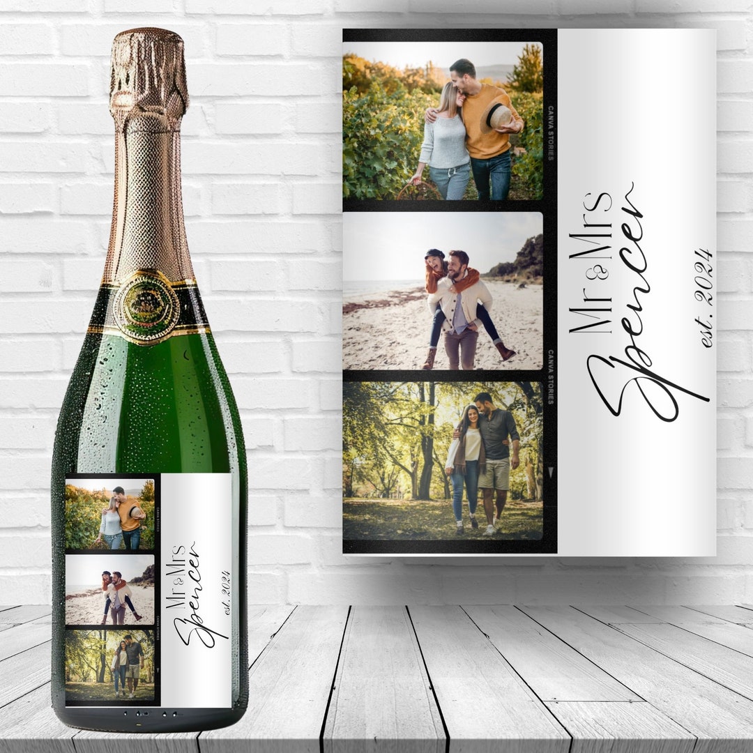 Wedding Wine Label , Canva Template , Wine Label Template , Wine