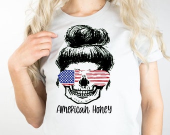 Amerikaanse honing patriottische schedel: inclusief SVG, PNG, JPEG