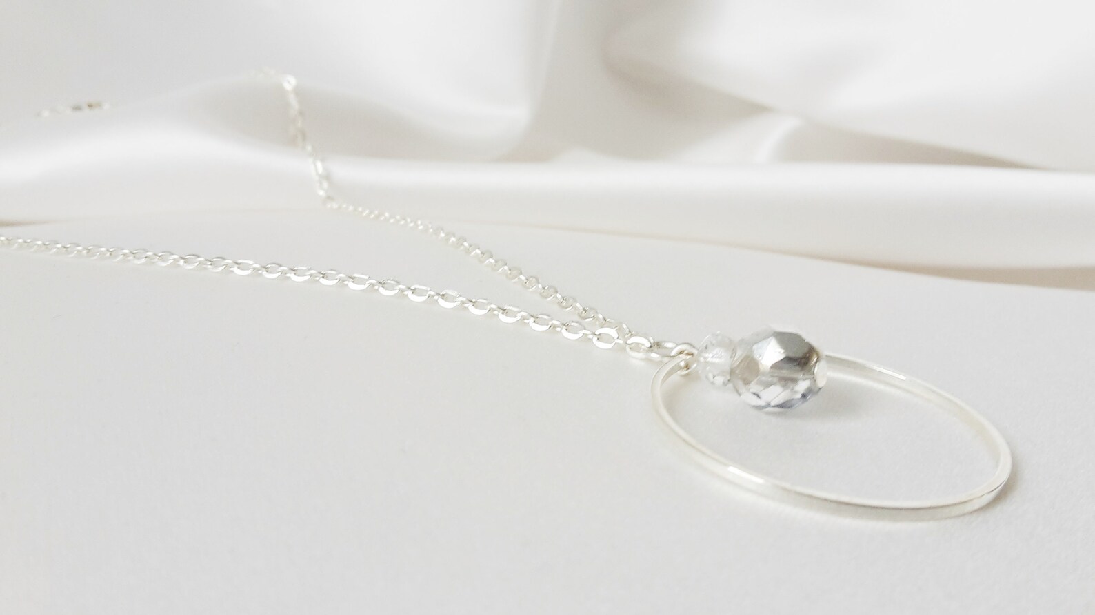 Violet métallisé - Collier noir & pendentif argent