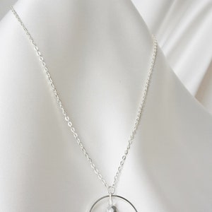 Collier Acier chaine argent pierre violette