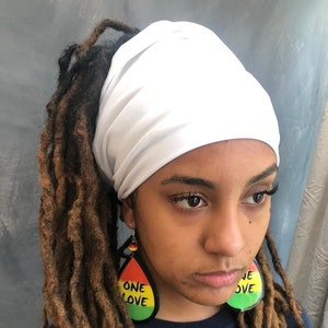 White dreadband, Rasta headband,locs hugger nyabinghi turban, supportive headband,