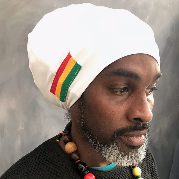 Chapeau Rasta blanc Rasta turban Rasta homme headwrap nyabinghi turban tirer sur Rasta turban tam bobo turban