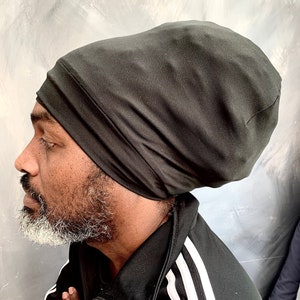 Black Rasta hat black Rasta turban rastaman turban nyabinghi turban boboshanti headwrap dreadlocks tam dreads hat image 1