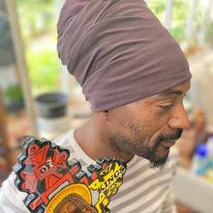 Unisex Dark brown headwrap easy to wrap turban nyabinghi boboshanti headwrap Rasta repatriation Know thyself