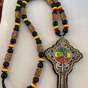 Lalibela wooden Ethiopian cross lion of Judah cross