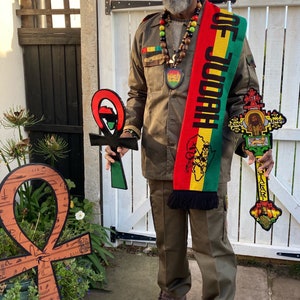 Rastaman olive khaki Anzug Rasta Jacke und Hose gideon Anzug Rasta Cargohose