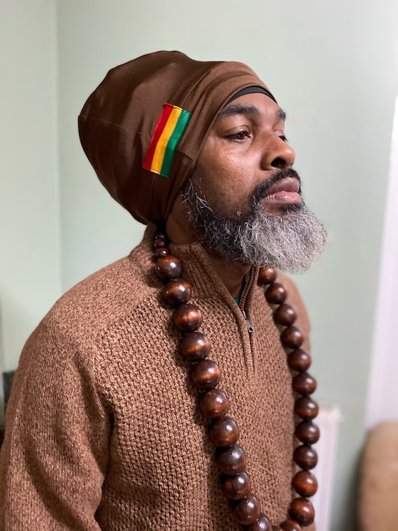 Medium Brown Rasta Hat Rasta Turban for Man Green Rasta  display picture 1