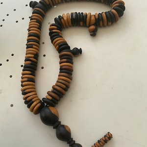 Large wooden Muslim prayer beads Baye Fall prayer beads Black Muslim beads