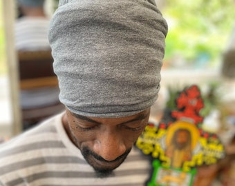 Unisex Grey headwrap easy to wrap turban nyabinghi boboshanti headwrap Marcus Garvey repatriation Grey dread turban