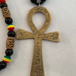 Large brass ankh necklace Egyptian necklace