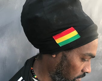 Chapeau rasta noir turban rasta noir turban rastaman turban nyabinghi boboshanti turban dreadlocks chapeau tam dreads