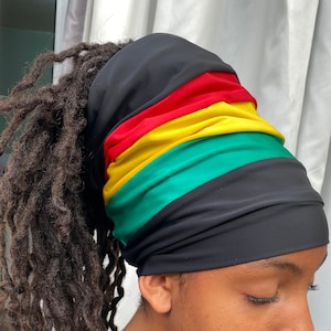 Rasta dreadband , Rasta headband,locs hugger nyabinghi turban, supportive headband, Rasta coloured headband