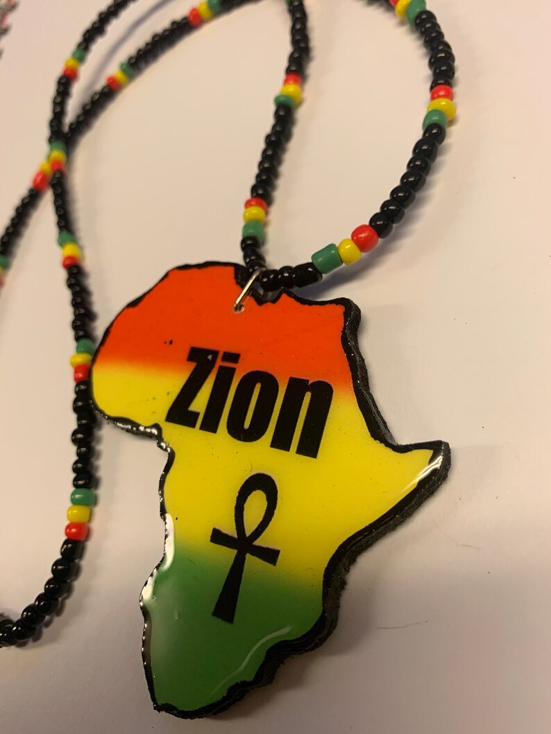 Africa Map Ankh Rastafari Necklace Hand Cut Wooden Africa Map - Etsy
