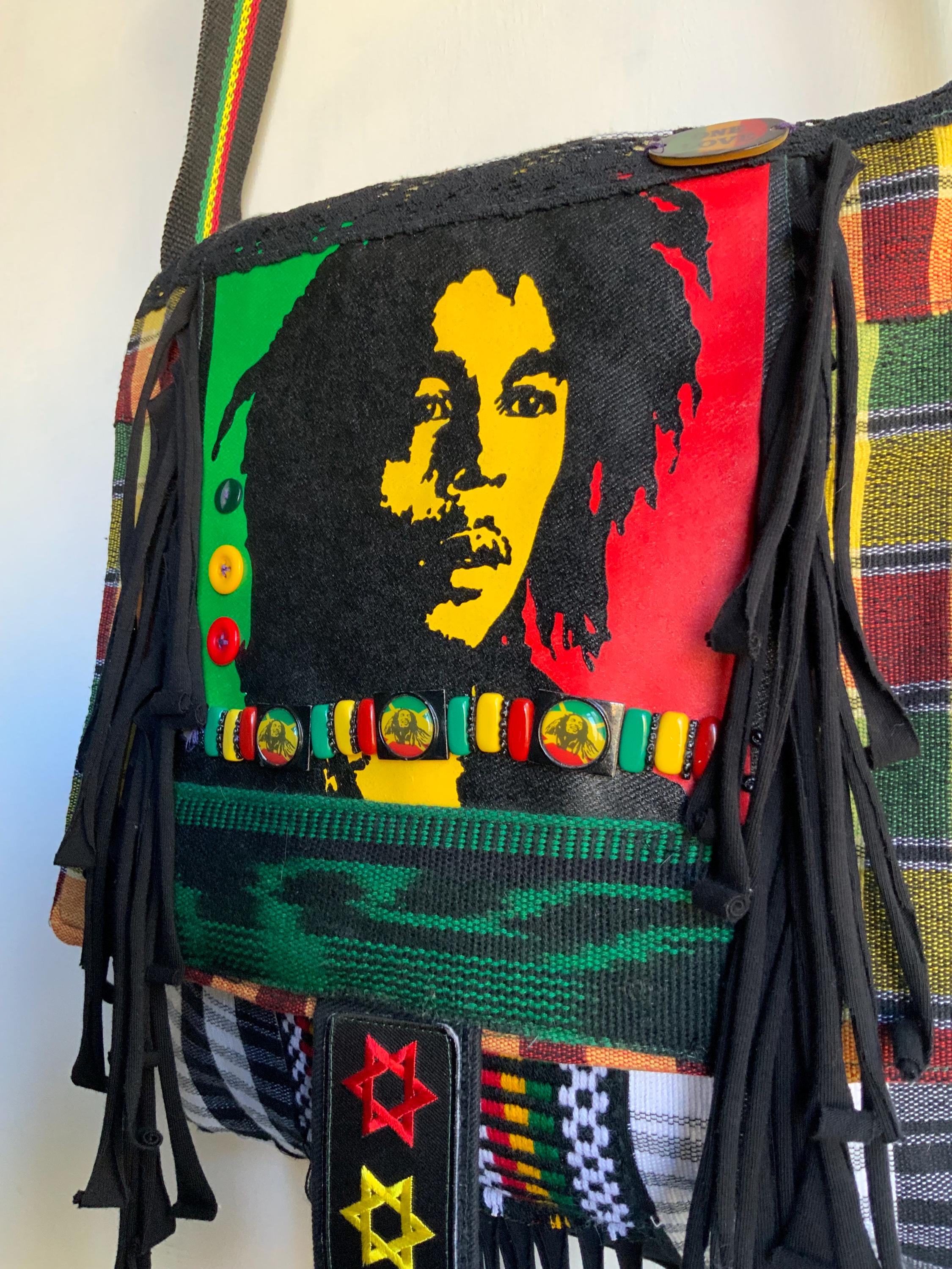 One Love Festival Bag Bob Marley Traveller Handmade Bag Recycled 
