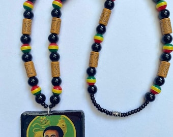 Haile Selassie Ethiopia Rastafari necklace