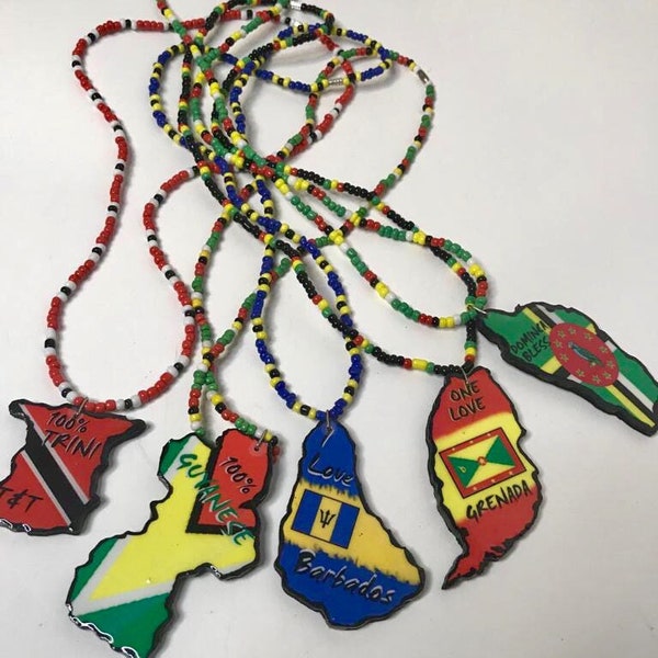 Beaded necklace Grenada Guyana Dominica Trinidad and Tobago Barbados Caribbean Jewelry