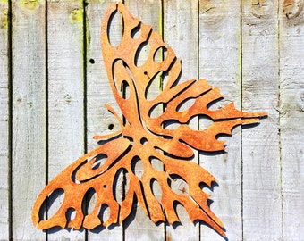 RUSTIC BUTTERFLIES GARDEN Art, Outdoor Meta Fence Stake for Lawn, Rustic Ornaments