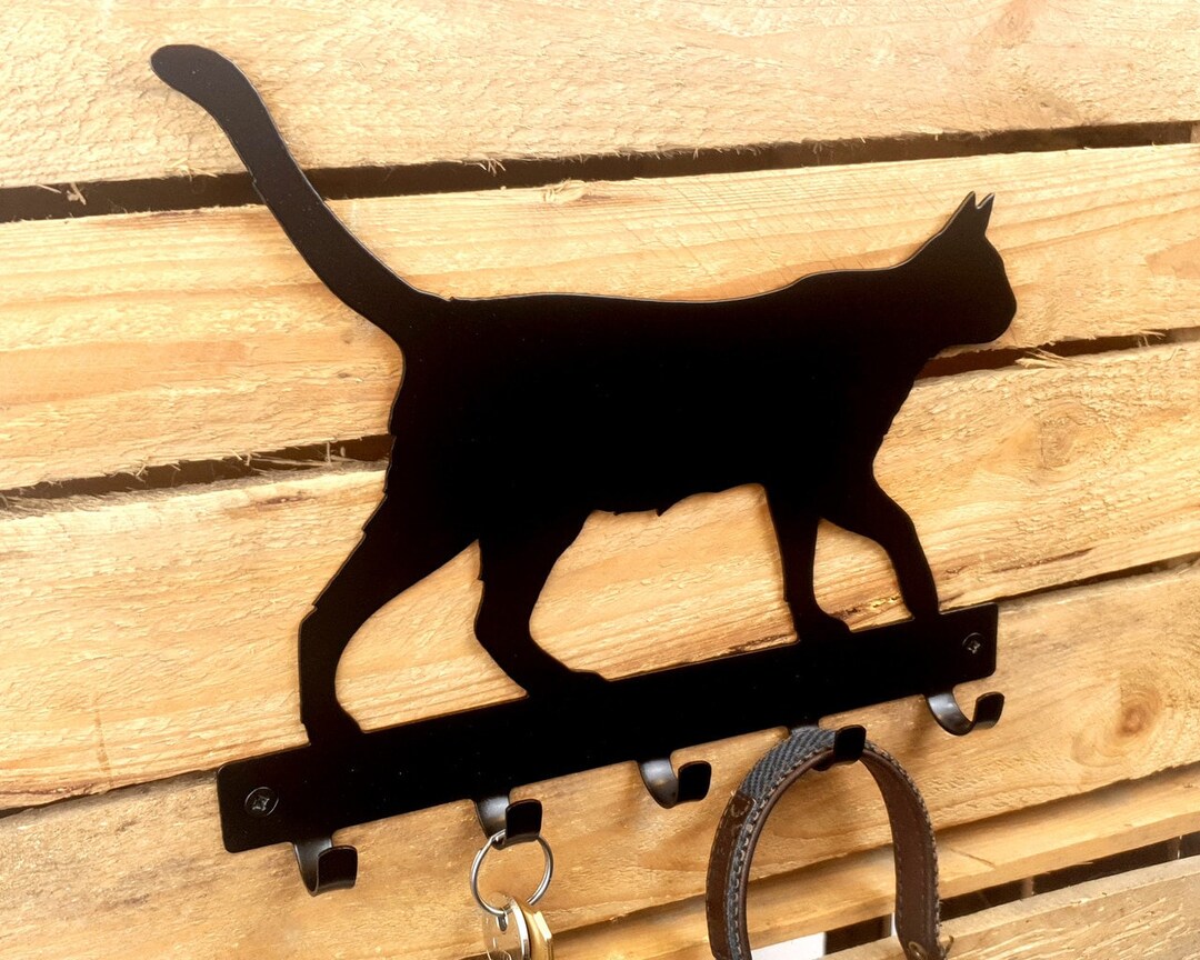Tabby Cat Key Rack Metal Key Hook, Tabby Cat Gift, Cat Key Holder, Cat