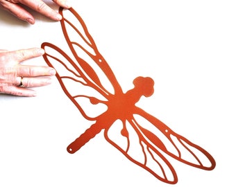 Dragonfly Metal Garden Art, Fencing Ornaments, Rustic Yard Art Decor, Wildlife Metal Objects Art