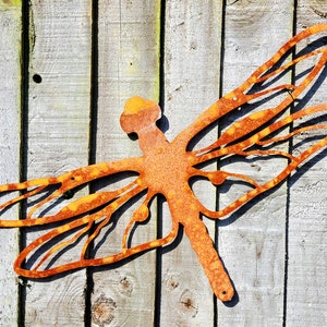 Dragonfly Metal Sculpture, Rusted Wildlife Metal Garden Art, Rustic Nature Gifts, Monsoon Dragonfly for Wall Decor, Fencing Ornament