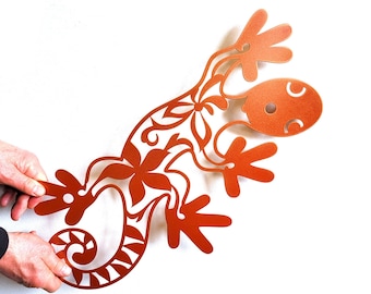 CHAMELEON METAL LIZARD Wall Art, Animal Garden Decor
