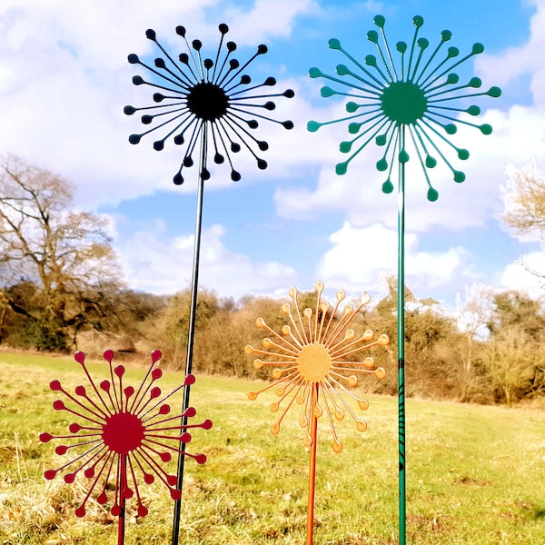 METAL ALLIUM, Allium Garden Seed Head Stakes, Rusty Flower Stake, Metal Flower Garden Yard Art Sculpture, Garden Decor, Spring Gift Present