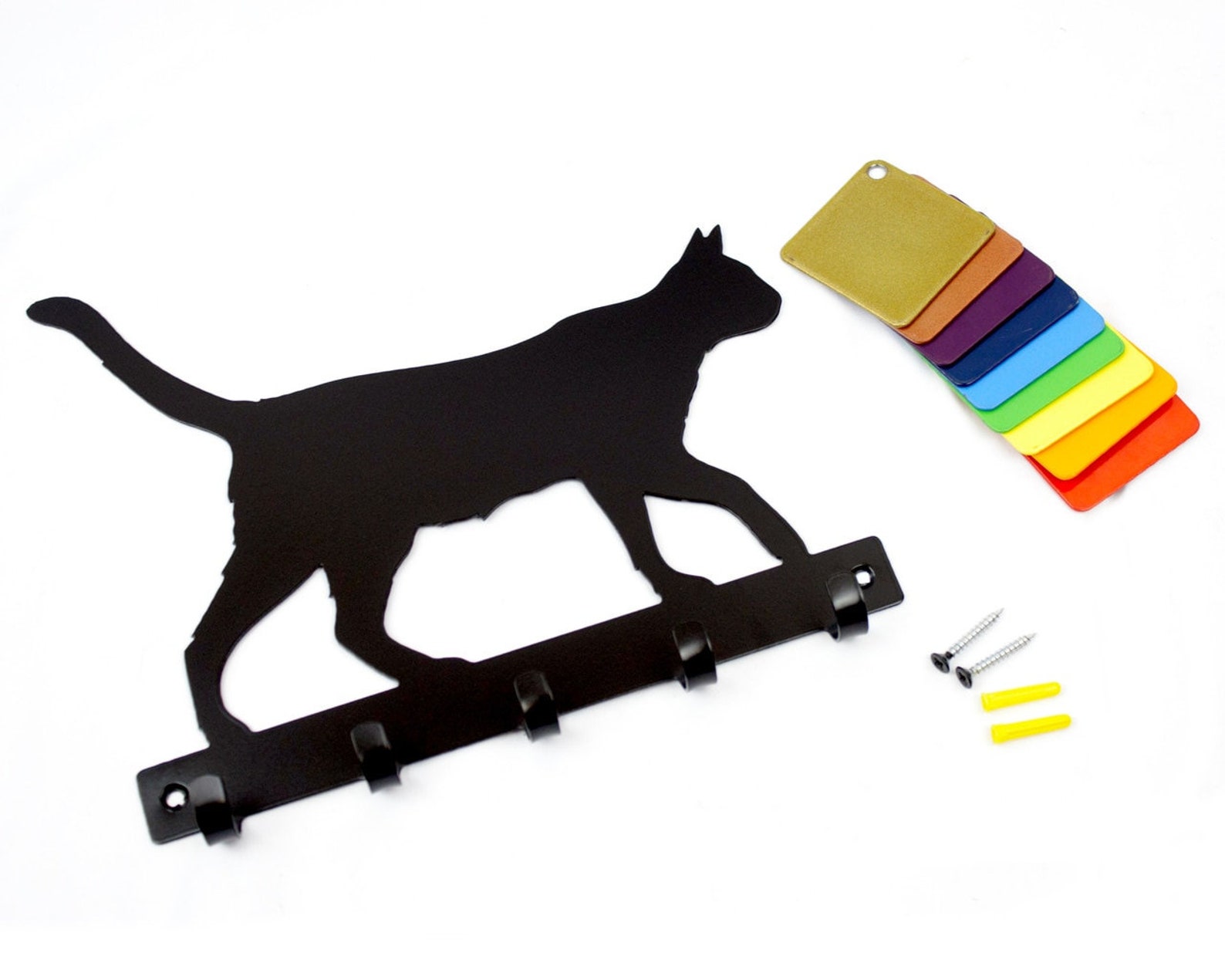 Tabby Cat Key Rack Metal Key Hook, Tabby Cat Gift, Cat Key Holder, Cat