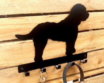 Cockapoo Dog Key Rack - Metal Key Hook, Cockapoo Gift, Dog Key Holder, Dog Wall Art, Dog Lover's Gift, Personalised Dog Lead/Collar Holder