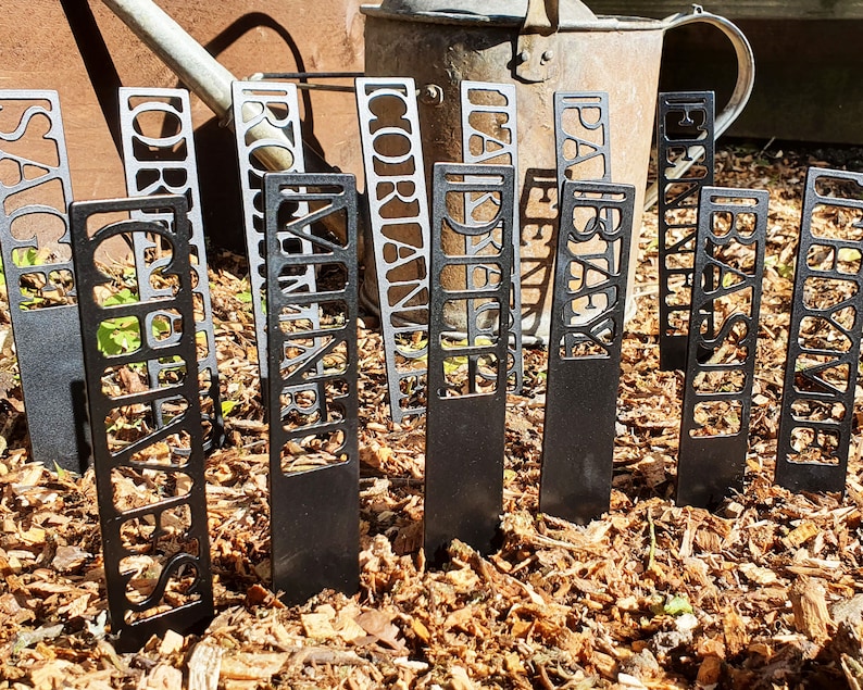 Metal Herb Plant Markers Plant Labels Herb Tags Metal Etsy