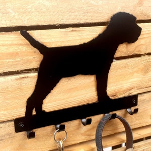 Border Terrier Dog Key Rack - Metal Key Hook, Border Terrier Gift, Dog Key Holder, Dog Wall Art, Dog Lover Gift, Personalised Dog Lead Rack