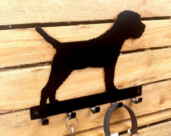 Border Terrier Dog Key Rack - Metal Key Hook, Border Terrier Gift, Dog Key Holder, Dog Wall Art, Dog Lover Gift, Personalised Dog Lead Rack