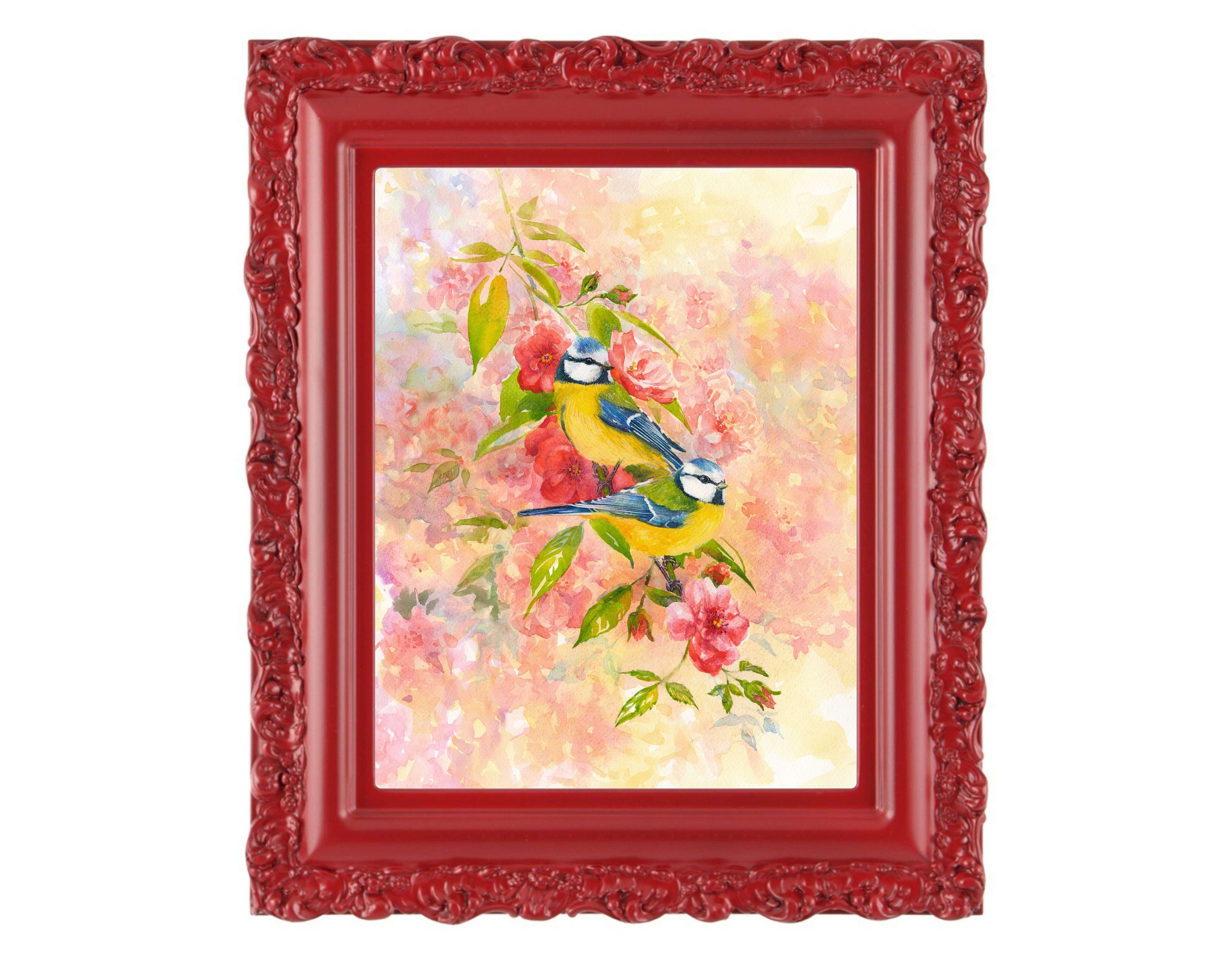 Love Birds Decor Print & Original Watercolor painting. Large Etsy